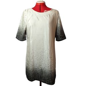 🔖 OXMO sL Beige with Black Dots Tunic or Dress EUC